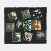 Bester Vater Foto Collage Funny Vaterhood Zitat Fleecedecke (Vorderseite (Horizontal))