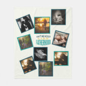 Bester Vater Foto Collage Funny Vaterhood Zitat Fleecedecke (Vorderseite)