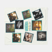 Bester Vater Foto Collage Funny Vaterhood Zitat Fleecedecke (Vorderseite (Horizontal))