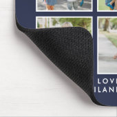 Bester Vater! Foto Collage Modernes Navy Blue Mousepad (Ecke)