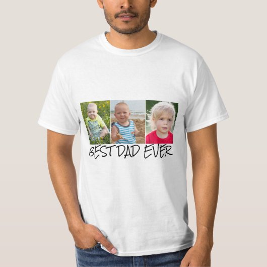 Bester Vater Foto Collage T - Shirt (Vorderseite)