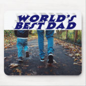 Bester Vater Foto dunkelblau 3D-Text Mousepad (Vorne)