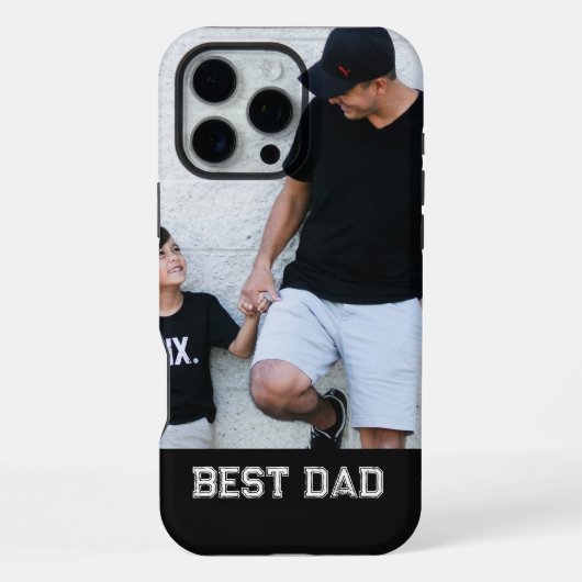 'Bester Vater' Foto individuell anpassbare Geschen iPhone Hülle (Rückseite)
