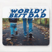 Bester Vater Foto Meeresblau 3D-Text Mousepad (Vorne)