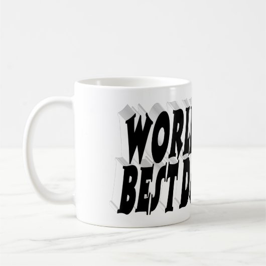Bester Vater Foto schwarz, 3D-Text Kaffeetasse (Links)