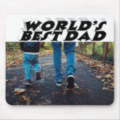 Bester Vater Foto schwarz, 3D-Text Mousepad (Vorne)