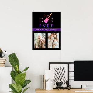 Bester Vater FotoCollage Cool Moderner Tag der Vät Poster