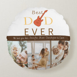 Bester Vater FotoCollage Moderner Tag der Väter Rundes Kissen