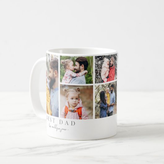 Bester Vater FotoCollage Vater Kaffeetasse (Vorderseite Links)