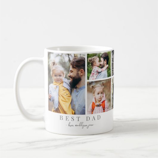 Bester Vater FotoCollage Vater Kaffeetasse (Links)