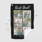 Bester Vater! Fotos Collage Black Golfhandtuch (Insitu)