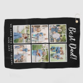 Bester Vater! Fotos Collage Black Golfhandtuch (Horizontal)