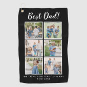Bester Vater! Fotos Collage Black Golfhandtuch (Vorderseite)