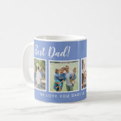 Bester Vater! Fotos Collage Message Blue Kaffeetasse (Vorderseite Links)