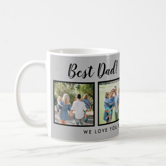 Bester Vater! Fotos Collage Message Light Grau Kaffeetasse (Links)