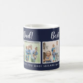 Bester Vater! Fotos Collage Message Navy Blue Kaffeetasse (Mittel)