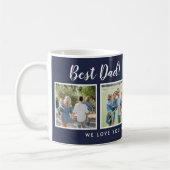 Bester Vater! Fotos Collage Message Navy Blue Kaffeetasse (Links)