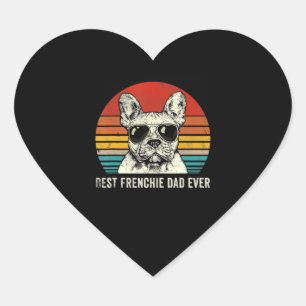 Bester Vater Frenchie Ever Funny Bulldog Vater Ges Herz-Aufkleber