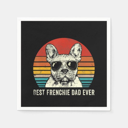 Bester Vater Frenchie Ever Funny Bulldog Vater Ges Serviette (Vorderseite)