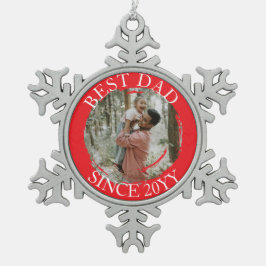 Bester Vater Frohe Weihnachtsschmuck Schneeflocken Zinn-Ornament