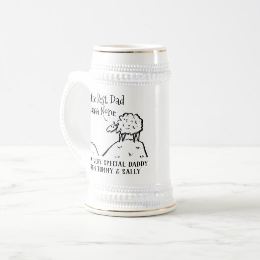 Bester Vater Funny Sheep Sprichwort a Pub Bierglas (Vorderseite Links)