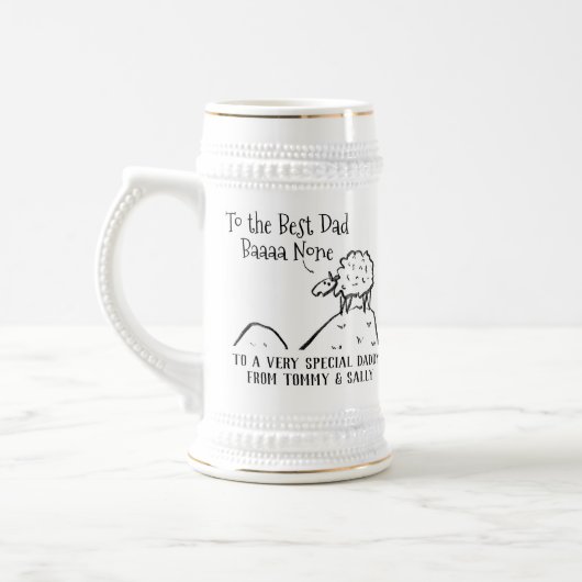 Bester Vater Funny Sheep Sprichwort a Pub Bierglas (Links)