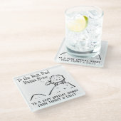 Bester Vater Funny Sheep Sprichwort a Pub Glasuntersetzer (Schrägansicht)