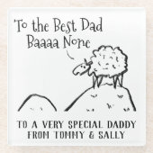 Bester Vater Funny Sheep Sprichwort a Pub Glasuntersetzer (Vorderseite)