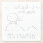 Bester Vater Funny Sheep Sprichwort a Pub Glasuntersetzer (Rückseite)