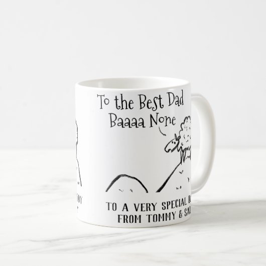 Bester Vater Funny Sheep Sprichwort a Pub Kaffeetasse (VorderseiteRechts)