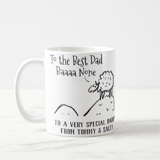 Bester Vater Funny Sheep Sprichwort a Pub Kaffeetasse (Links)