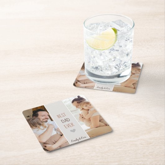 Bester Vater für alle" Personalisierter Untersetze Rechteckiger Pappuntersetzer (Vor Ort)
