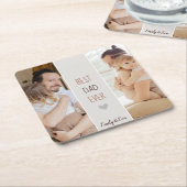 Bester Vater für alle" Personalisierter Untersetze Rechteckiger Pappuntersetzer (angewinkelt)