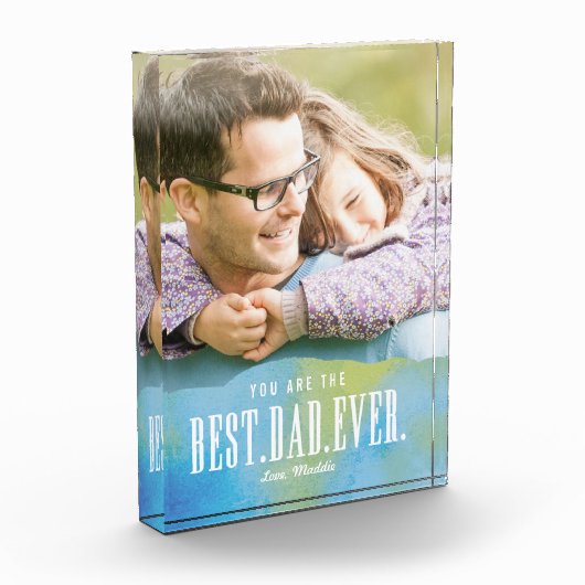 Bester Vater für Aquarellfarben je Acrylglas-Foto- Fotoblock (Links)