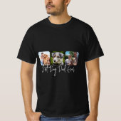 Bester Vater für Hunde - Individuelle 3-Foto Colla T-Shirt (Vorderseite)