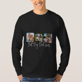 Bester Vater für Hunde - Individuelle 3-Foto Colla T-Shirt
