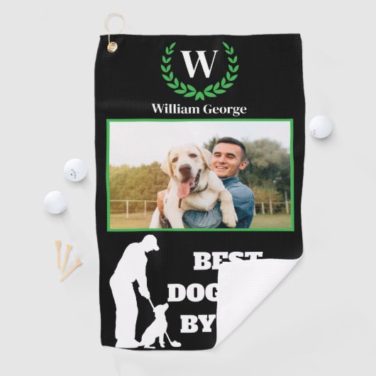 Bester Vater für Hunde mit benutzerdefiniertem Fot Golfhandtuch (Insitu)