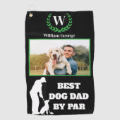 Bester Vater für Hunde mit benutzerdefiniertem Fot Golfhandtuch (Vorderseite)