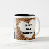 Bester Vater für immer Modernes 2 Foto Zweifarbige Tasse (VorderseiteRechts)