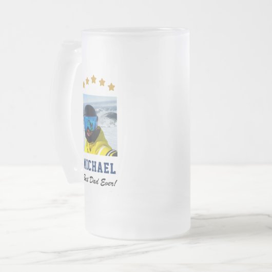 Bester Vater für jedes benutzerdefinierte Foto Tex Mattglas Bierglas (Vorderseite Links)