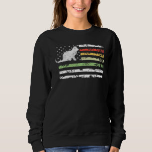 Bester Vater für Katzen je Retro Vintage US-Flachv Sweatshirt