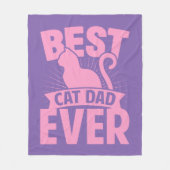 Bester Vater für Katzen je - Silhouette Fleecedecke (Vorderseite)