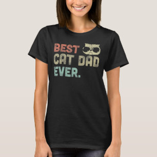Bester Vater für Katzen je Vintag Retro Katze Dadd T-Shirt