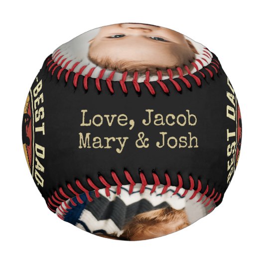 Bester Vater für Par Custom Foto Baseball (Rückseite)