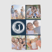 Bester Vater für Par Foto Collage Monogram Golfhandtuch (Vorderseite)