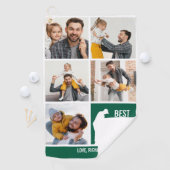 Bester Vater für Par FotoCollage für Vatertag Golfhandtuch (Insitu)