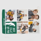 Bester Vater für Par FotoCollage für Vatertag Golfhandtuch (Horizontal)