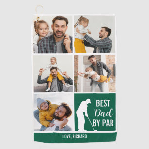 Bester Vater für Par FotoCollage für Vatertag Golfhandtuch