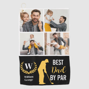Bester Vater für Par FotoCollage für Vatertag Golfhandtuch