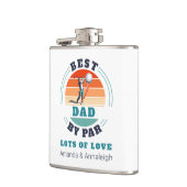 Bester Vater für Par von Daughters Custom Retro Go Flachmann (Links)